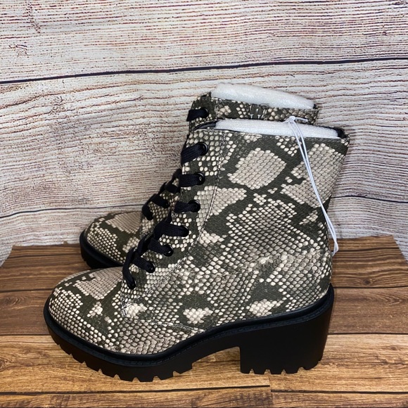Animal Print Combat Boots - Picture 5 of 8
